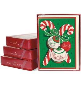 Cavallini Papers & Co. Candy Canes Boxed Glitter Notecards