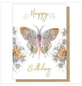 Papaya! Paisley Butterfly A7 Greeting Notecard