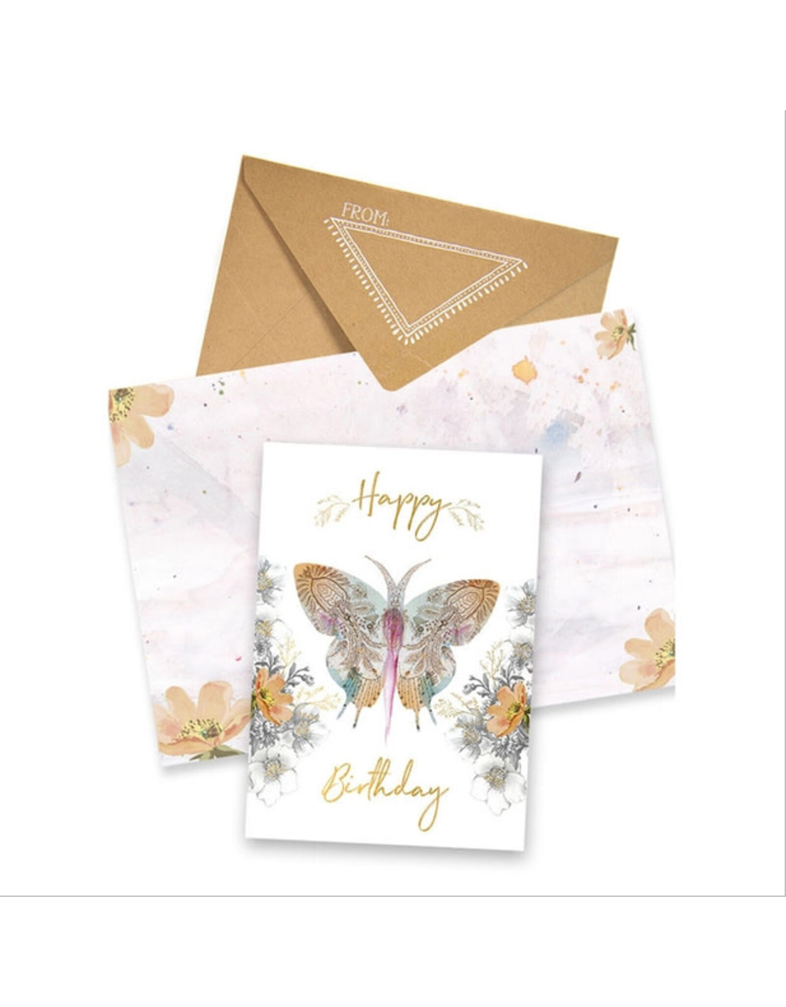 Papaya! Paisley Butterfly A7 Greeting Notecard