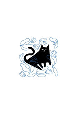 Tattly Blue Garden Kitty Tattoo Pair