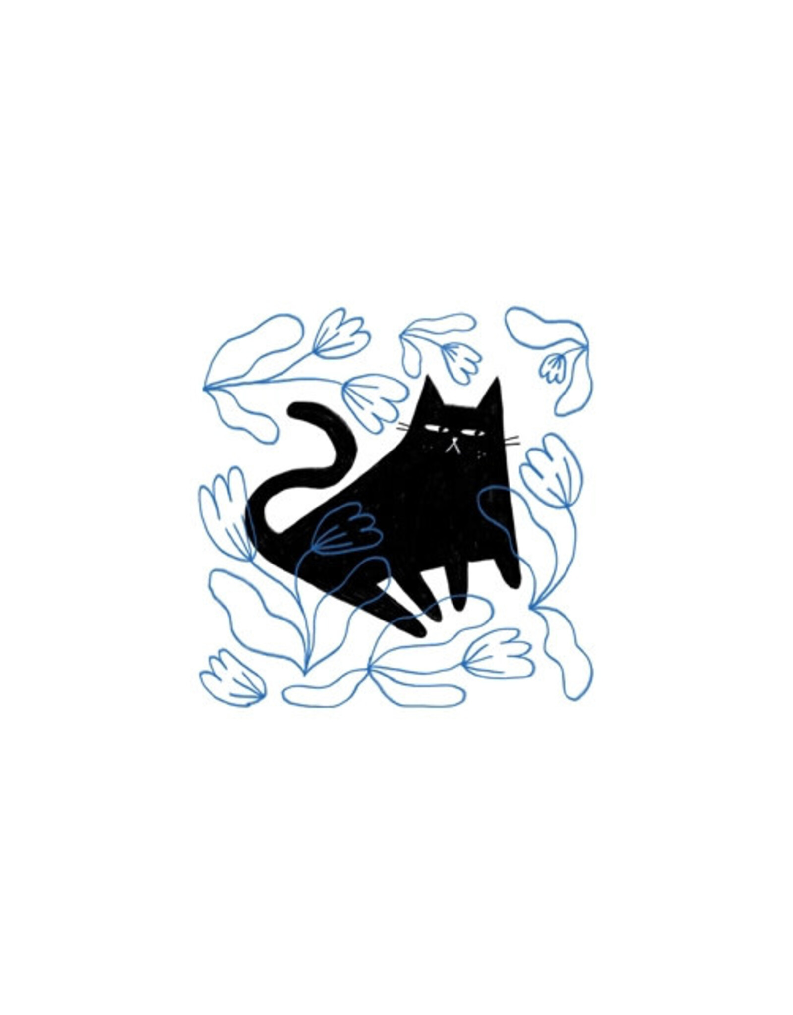 Tattly Blue Garden Kitty Tattoo Pair