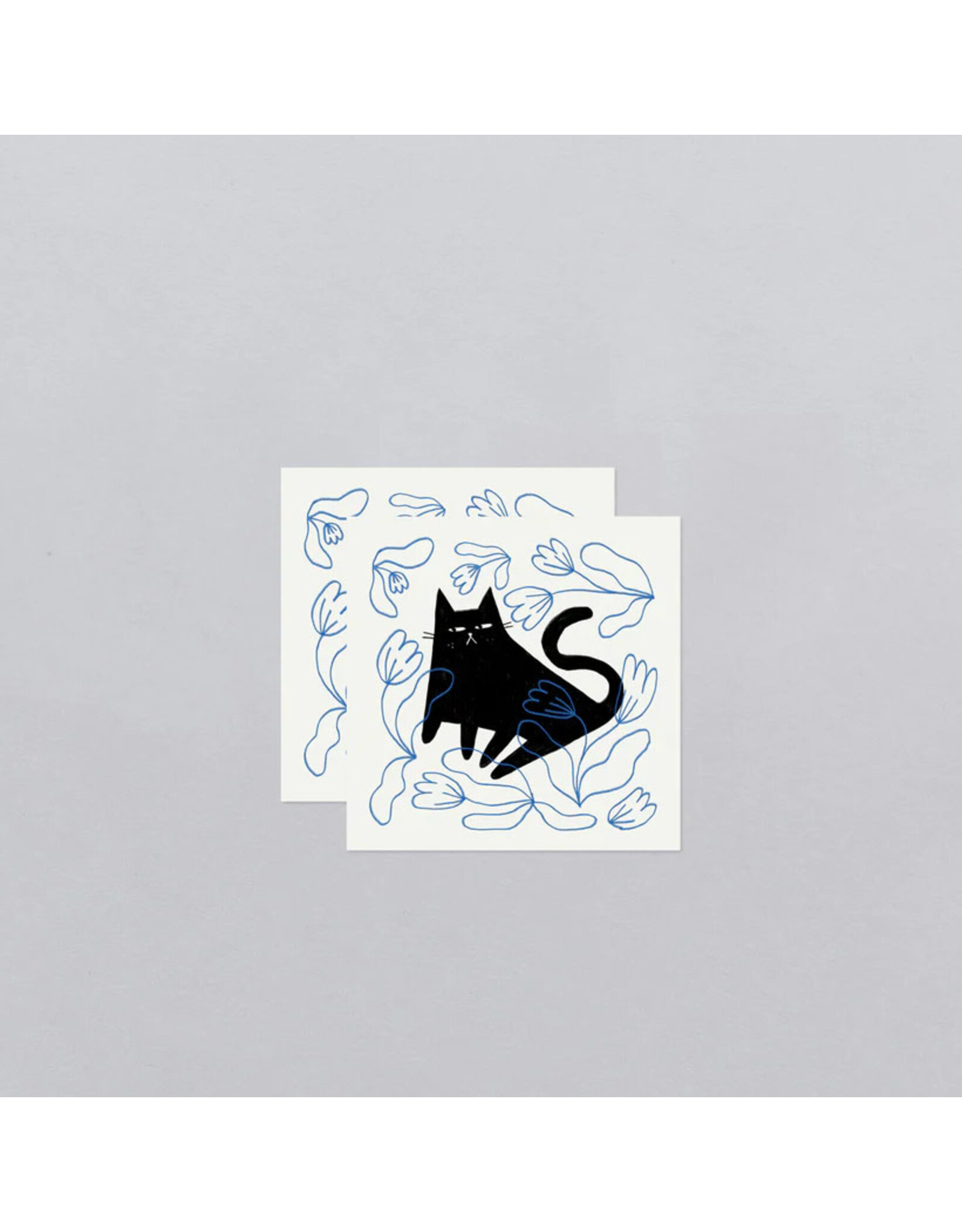 Tattly Blue Garden Kitty Tattoo Pair