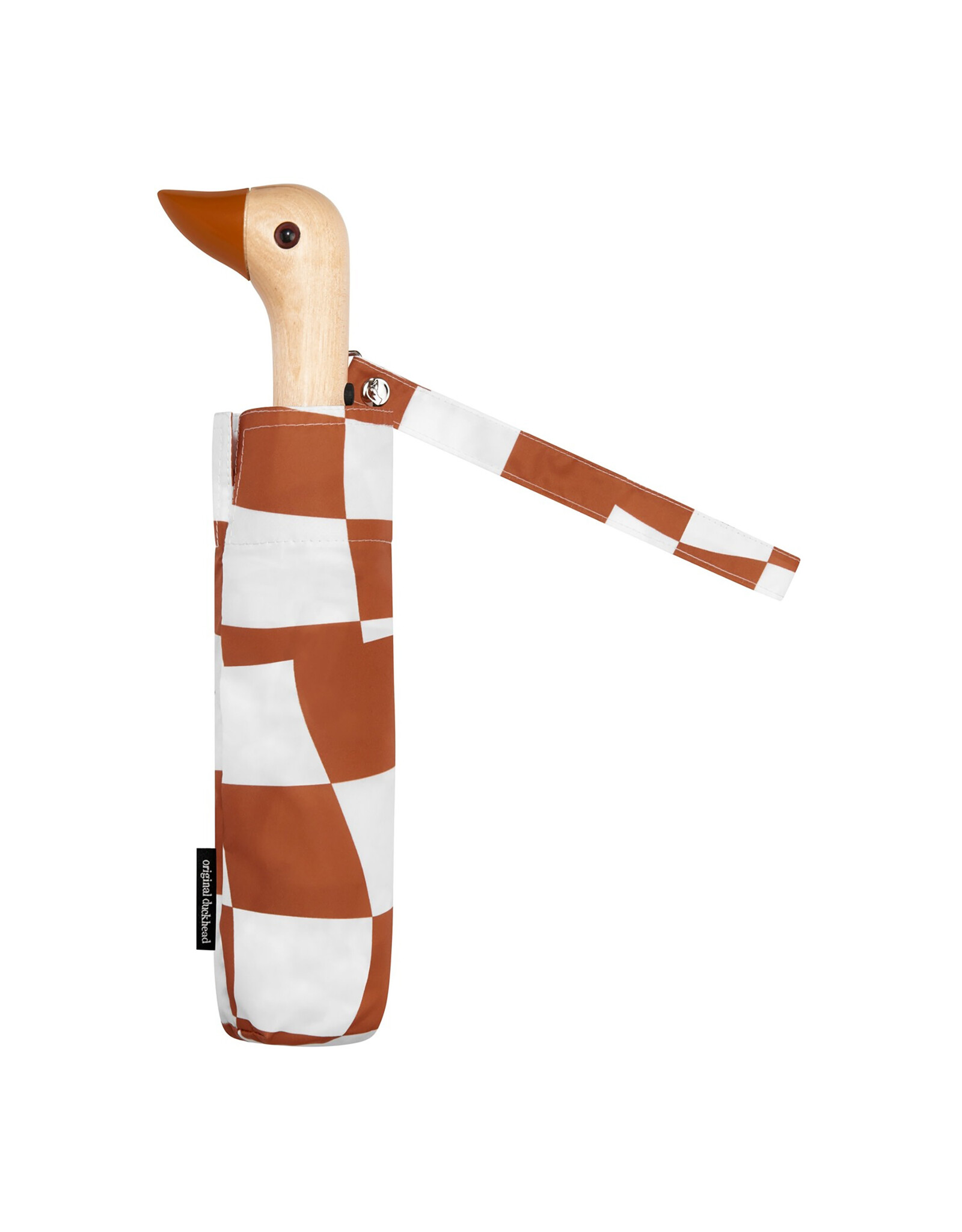 Original Duckhead Peanut Butter Checkers Compact Eco-Friendly Wind Resistant Duckhead Umbrella