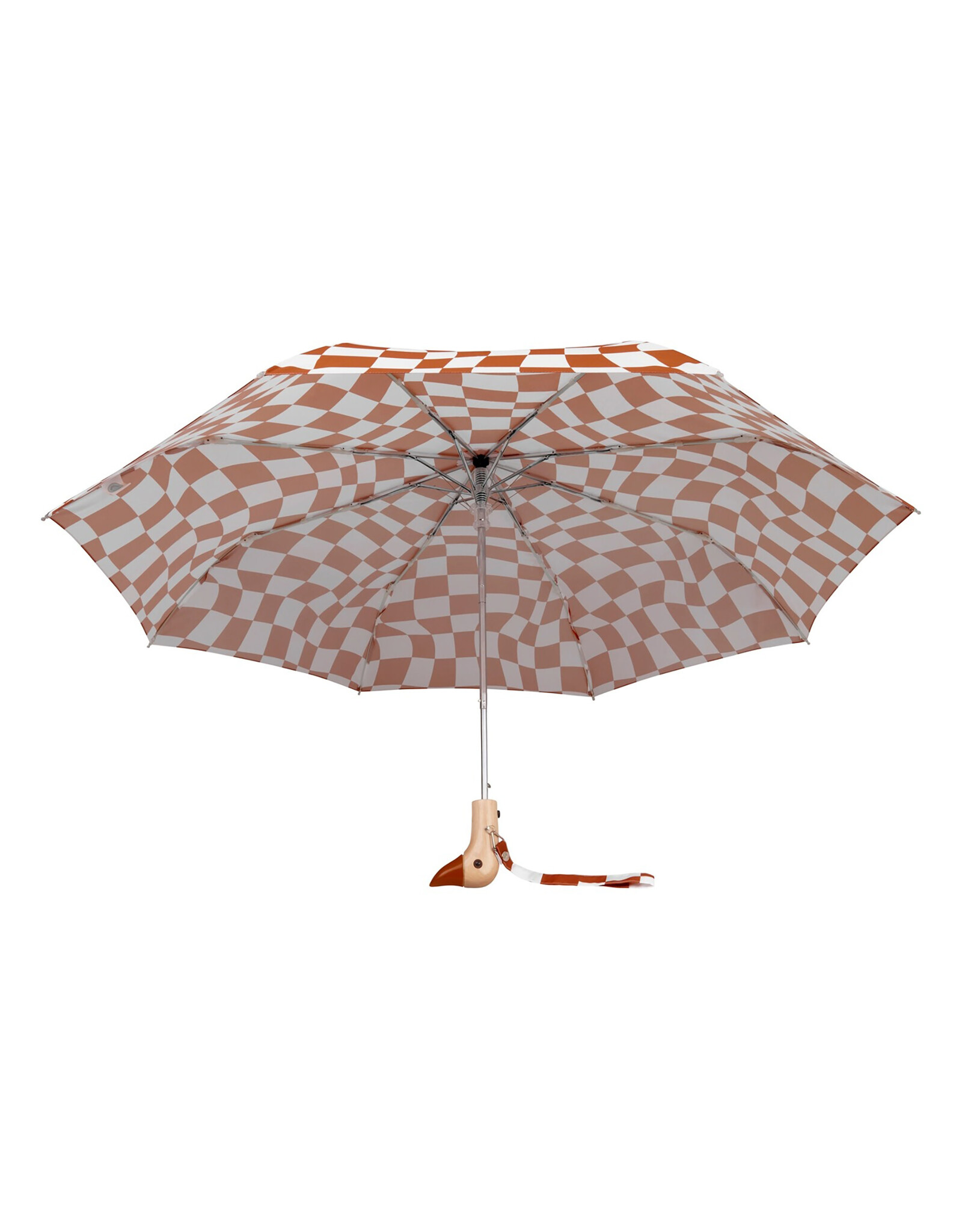 Original Duckhead Peanut Butter Checkers Compact Eco-Friendly Wind Resistant Duckhead Umbrella