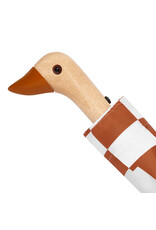 Original Duckhead Peanut Butter Checkers Compact Eco-Friendly Wind Resistant Duckhead Umbrella