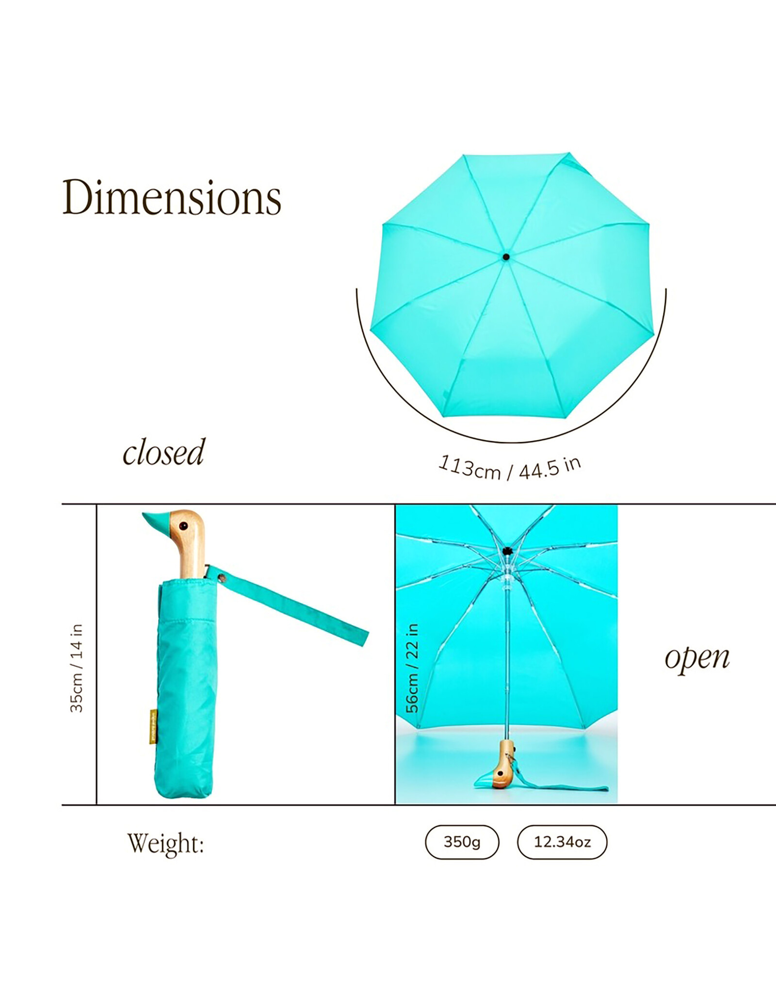 Original Duckhead Mint Compact Eco-Friendly Duckhead Umbrella