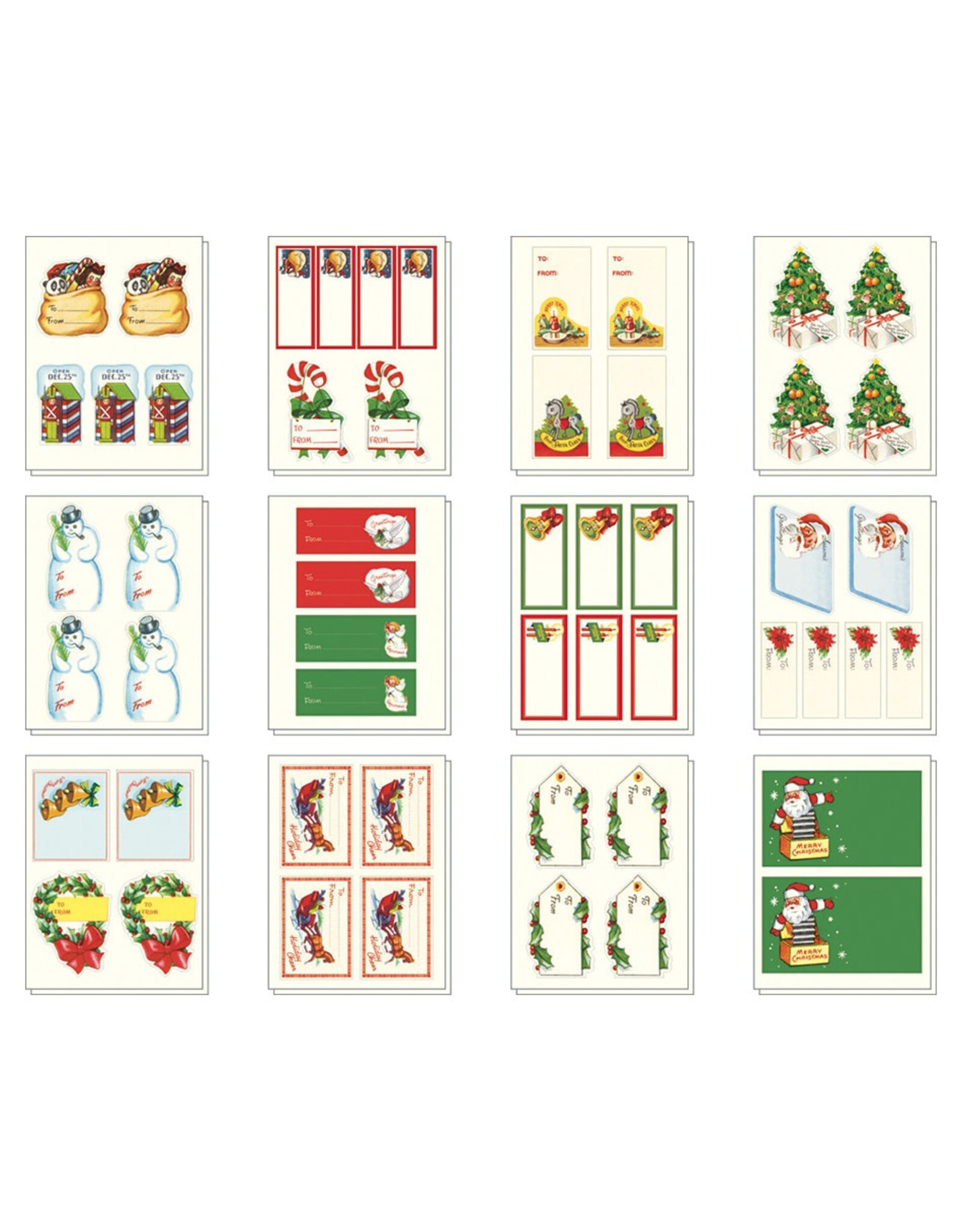 Cavallini Papers & Co. Vintage Christmas 2 Stickers LABEL/CHRVIN2