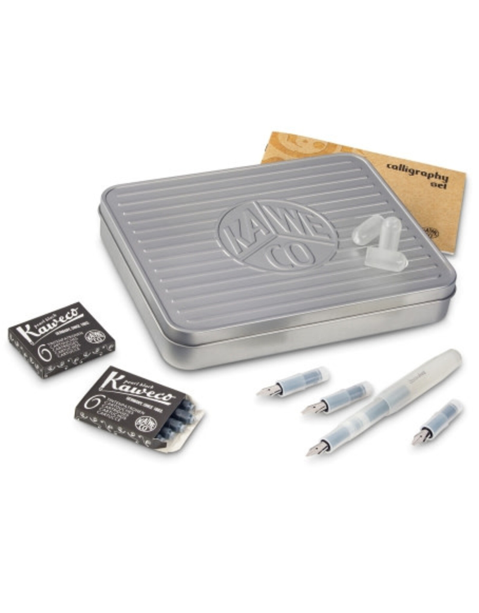 Kaweco Frosted Coconut Calligraphy Set With Tin