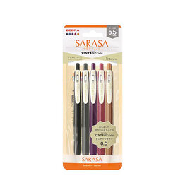 Zebra Sarasa Clip 0.5mm Vintage 5 Color Set #2