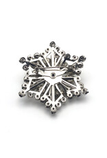 Coro Sparkly White Rhinestone Snowstar Brooch  25898