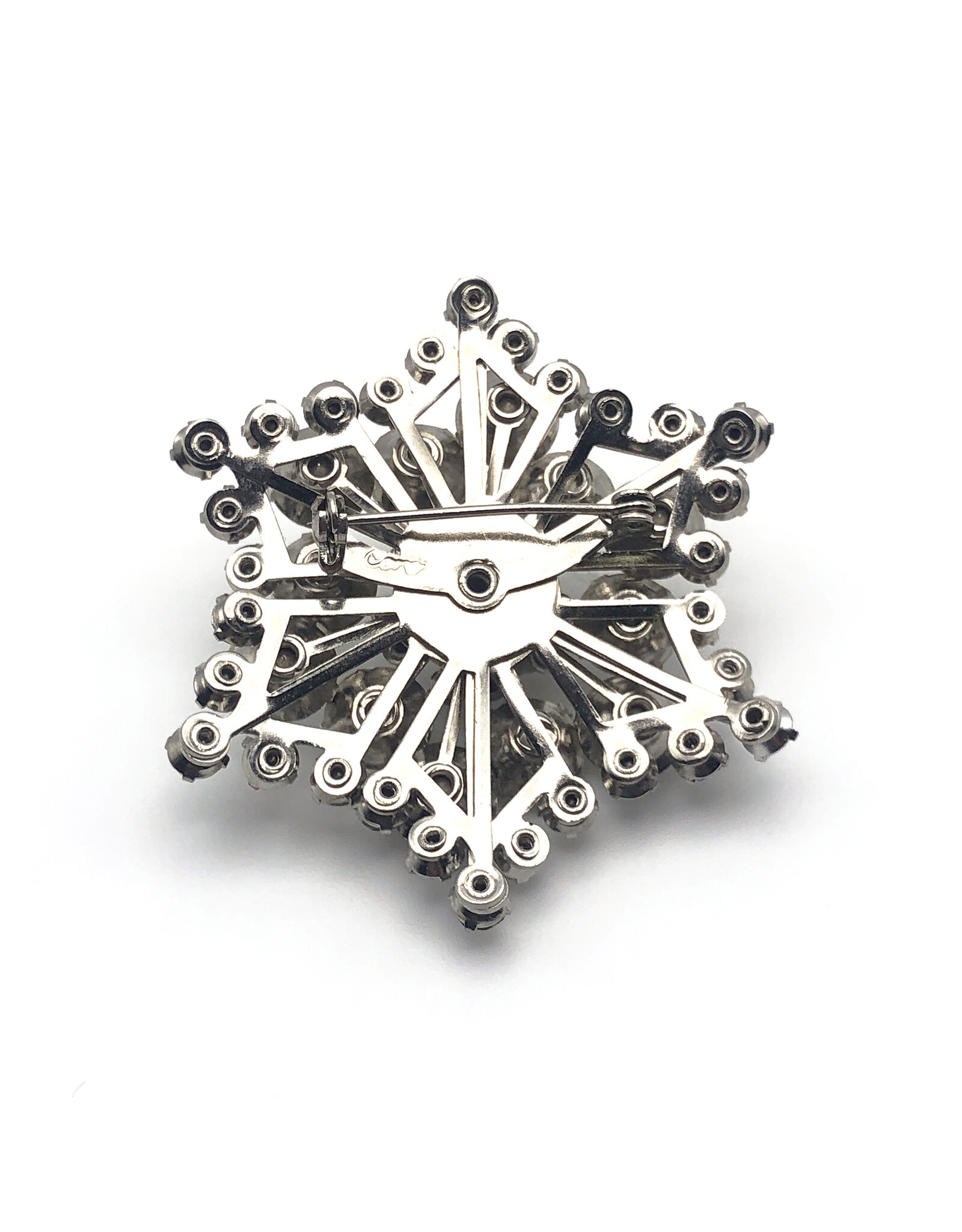 Coro Sparkly White Rhinestone Snowstar Brooch  25898