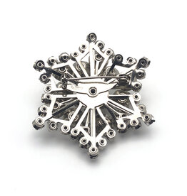 Coro Sparkly White Rhinestone Snowstar Brooch  25898
