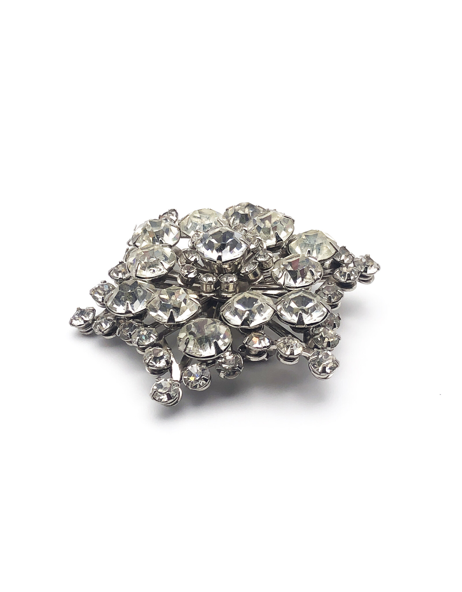 Coro Sparkly White Rhinestone Snowstar Brooch  25898