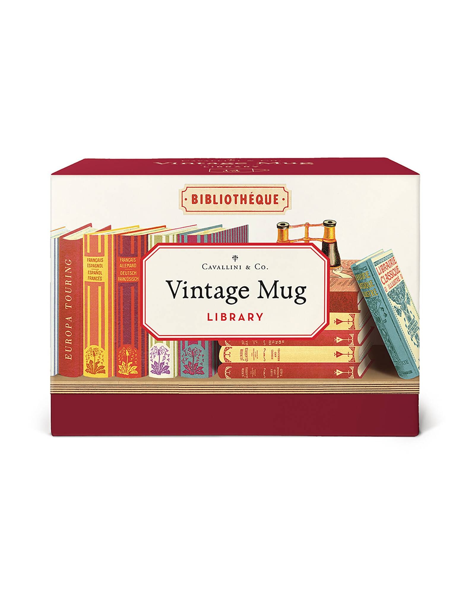 Cavallini Papers & Co. Library Books Ceramic Mug