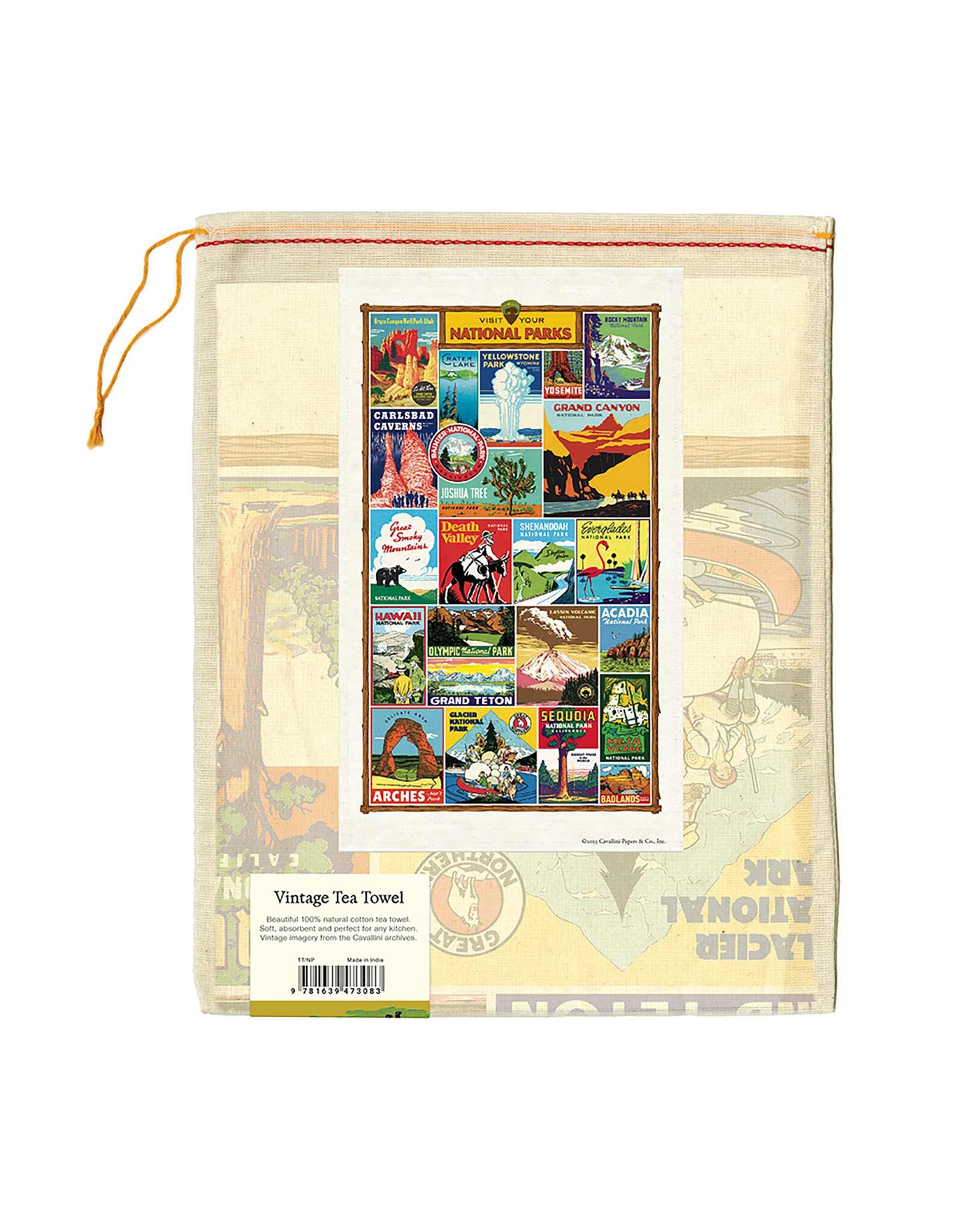 Cavallini Papers & Co. National Parks Tea Towel