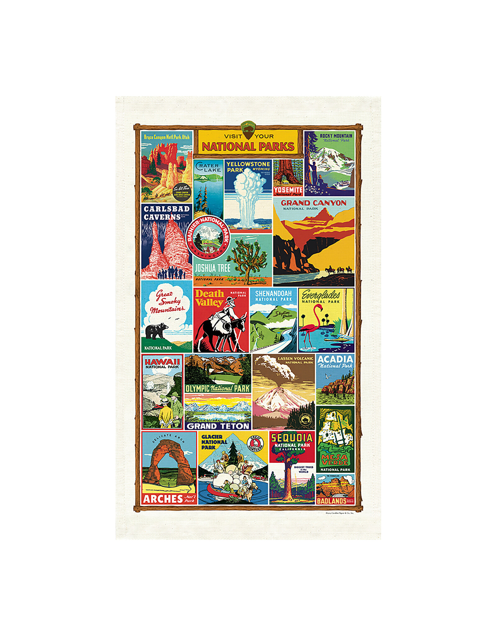 Cavallini Papers & Co. National Parks Tea Towel