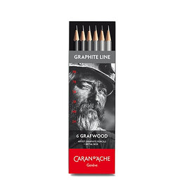 Caran d'Ache Grafwood Box of 6 Graphite Pencils (6 Hardness Degrees) Graphite Line