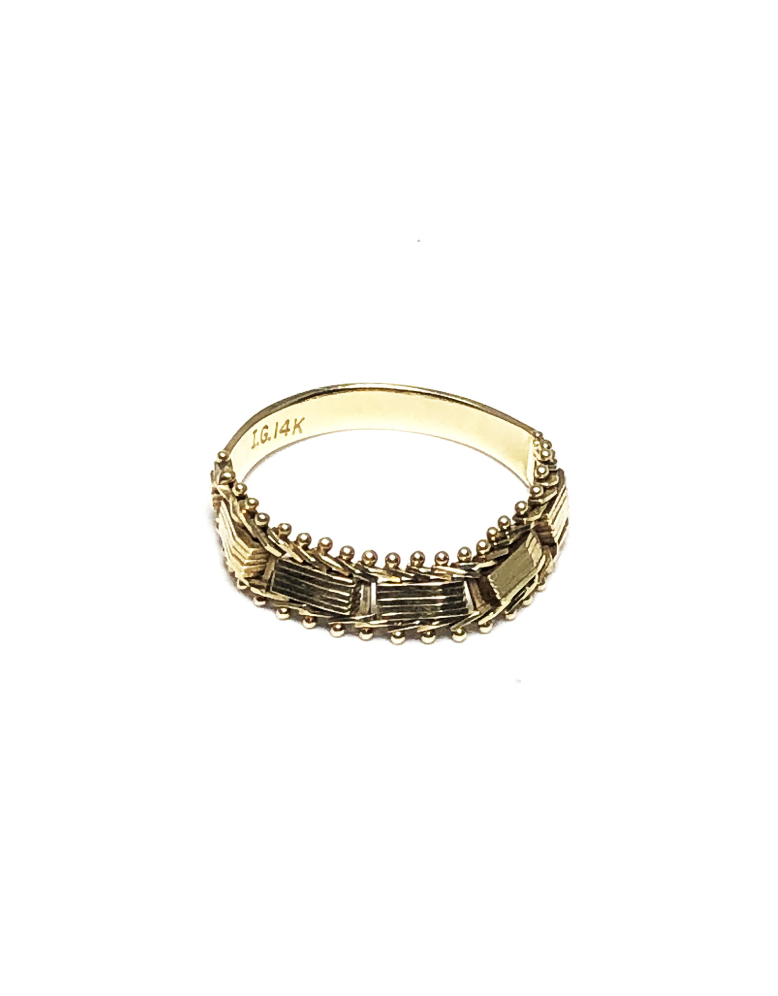 I.G. 14K Gold Weave-Link Chain Ring