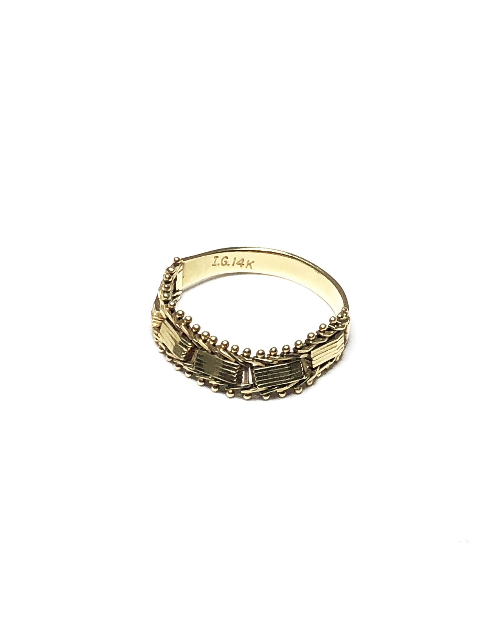 I.G. 14K Gold Weave-Link Chain Ring
