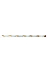 Light Green Jade Panel Link 14K Gold Chinese Bracelet