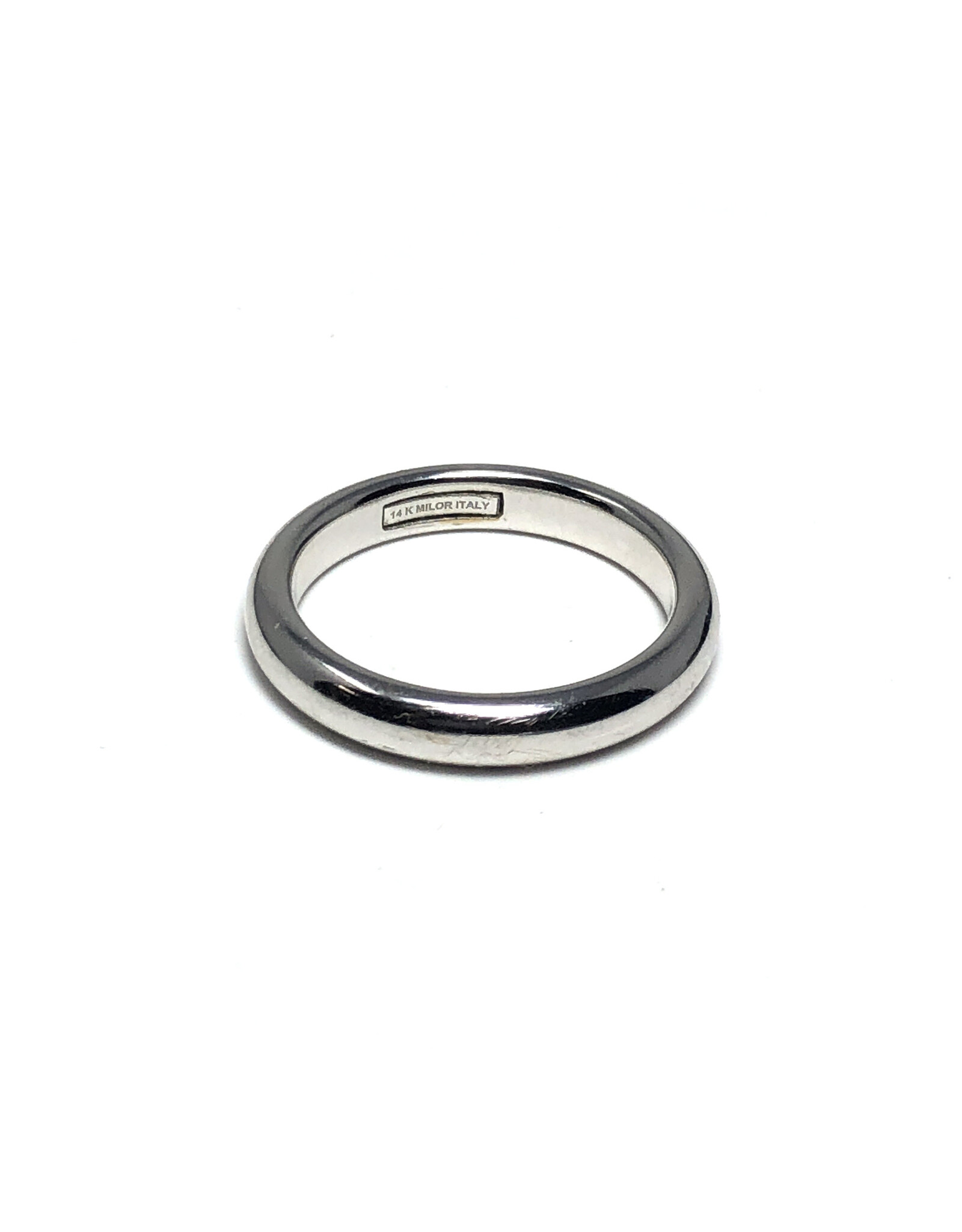 Milor Hollow 14K White Gold Band