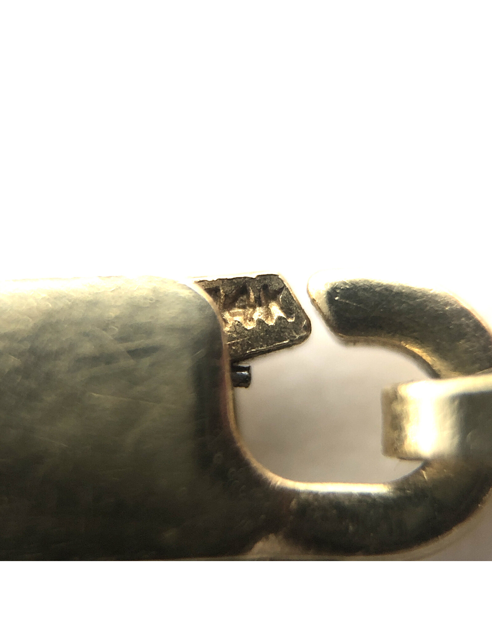 Jade Yupei Pendant with Embedded Amethyst and Carved Fu Character on 14K Gold Figaro Chain