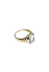 14K Gold Cocktail Ring with Large Aquamarine