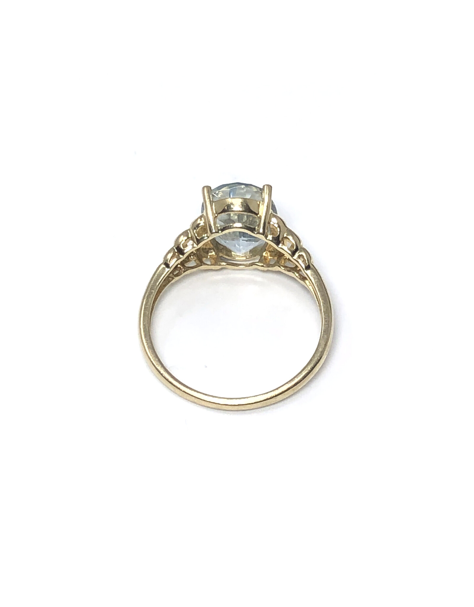 14K Gold Cocktail Ring with Large Aquamarine