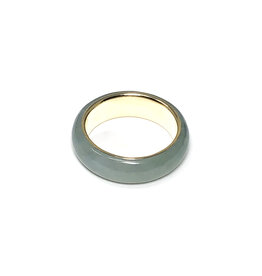 Jade Band on 14K Gold Ring with Chinese Characters Inside