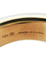 Jade Band on 14K Gold Ring with Chinese Characters Inside