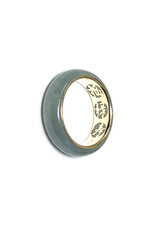 Jade Band on 14K Gold Ring with Chinese Characters Inside