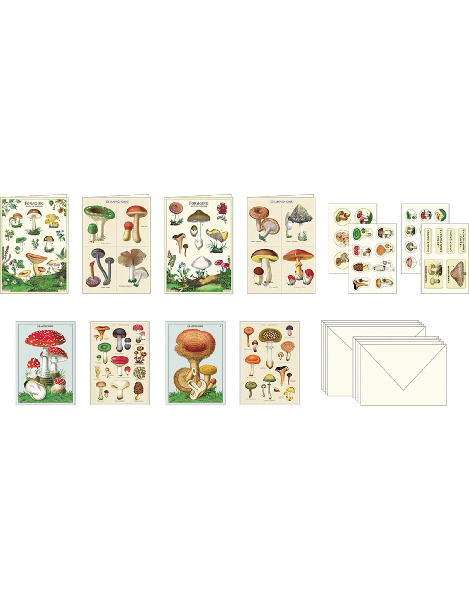 Cavallini Papers & Co. Mushrooms Stationery Set
