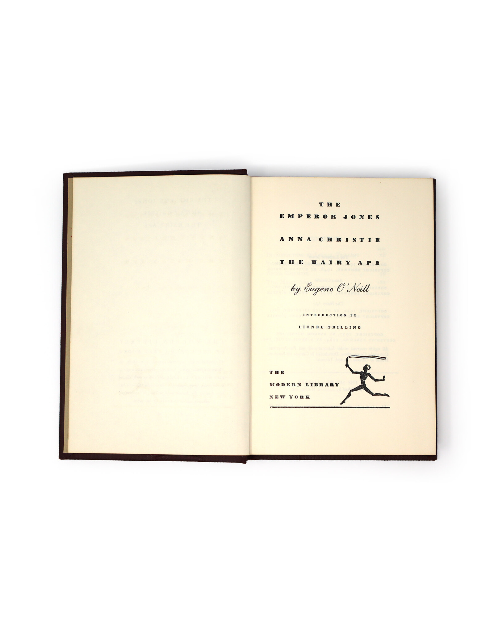 Random House Emperor Jones, Anna Christie, The Hairy Ape Vintage Modern Library No.146 (146.2) Buckram Edition