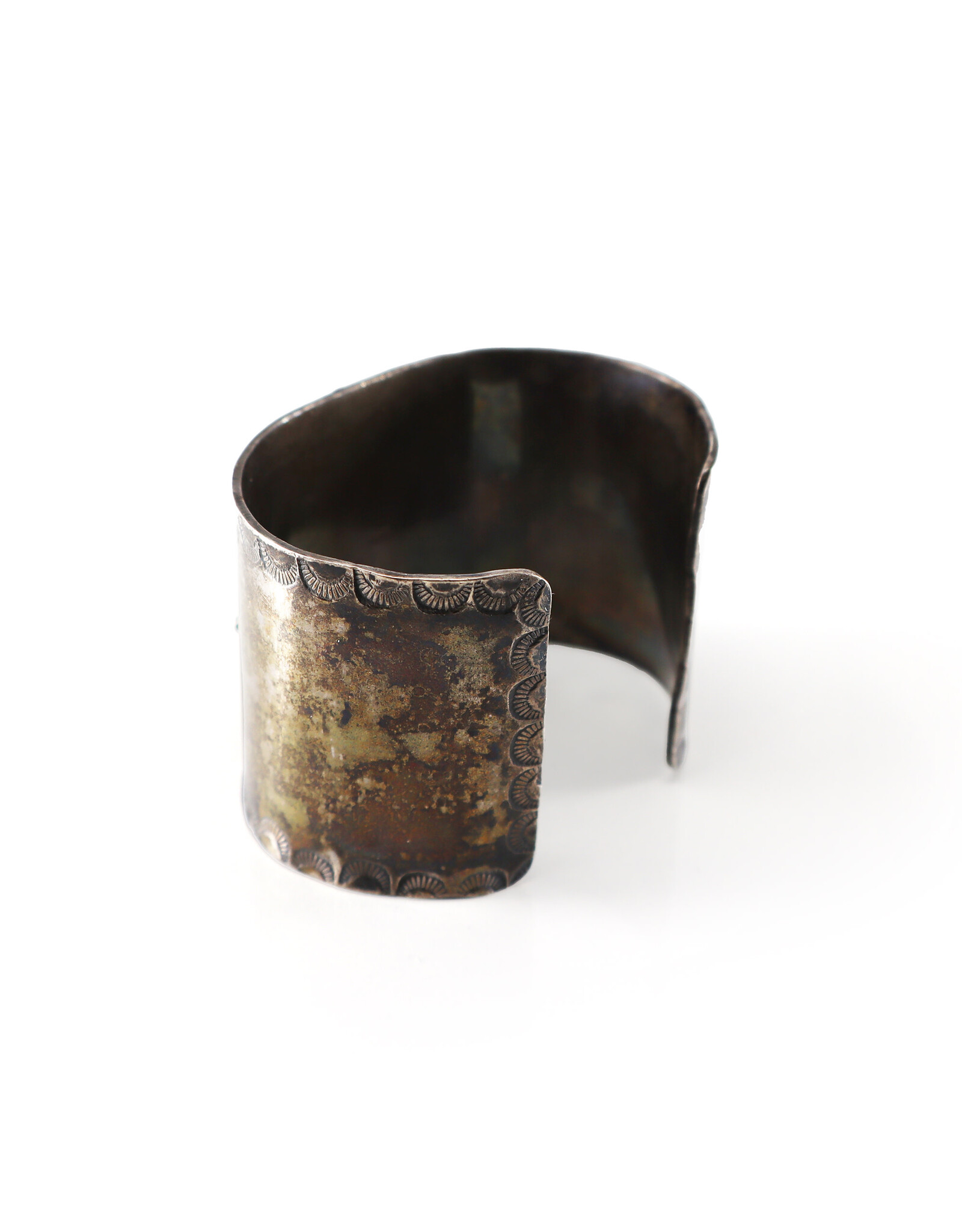 Vintage Cuff Bracelet with Southwest-Style Sun Symbol