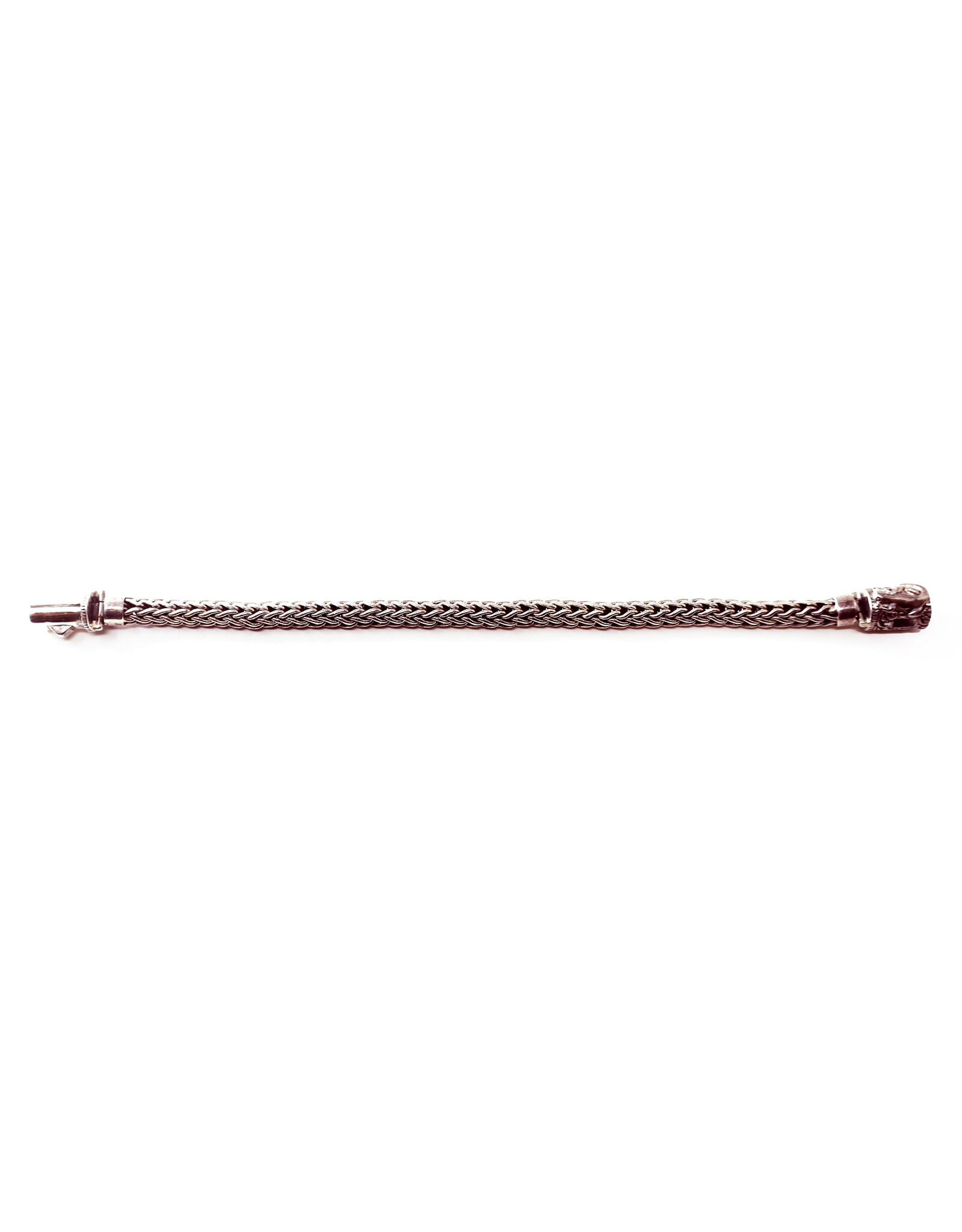 Woven Sterling Bracelet with Lizard Barrel Clasp