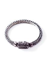 Woven Sterling Bracelet with Lizard Barrel Clasp