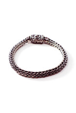Woven Sterling Bracelet with Lizard Barrel Clasp