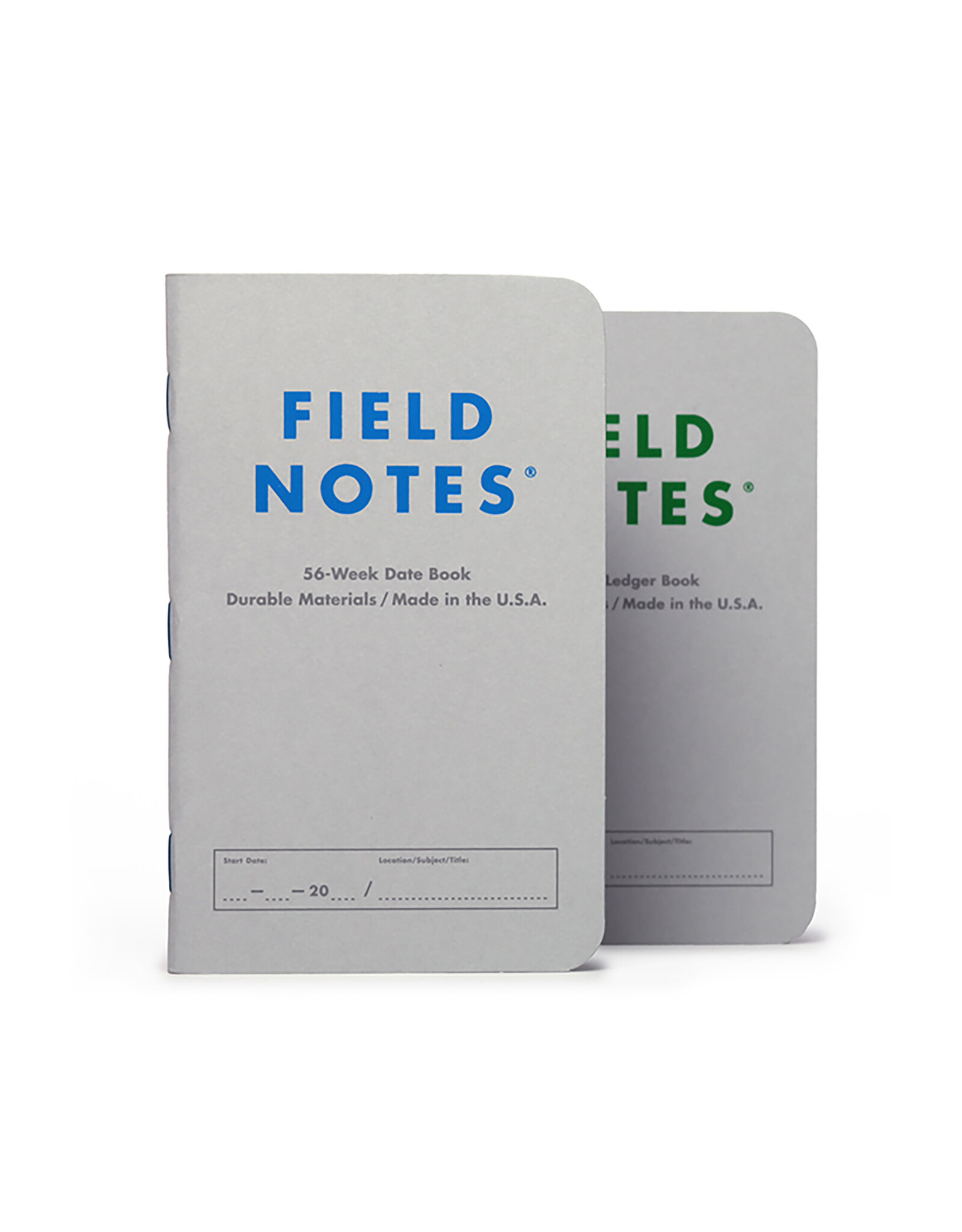 Field Notes Brand Index: Ledger & Date Book 2-Pack Blue Logo Summer 2024 Quarterly Edition