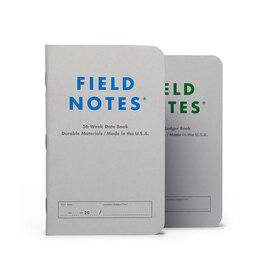Field Notes Brand Index: Ledger & Date Book 2-Pack Blue Logo Summer 2024 Quarterly Edition