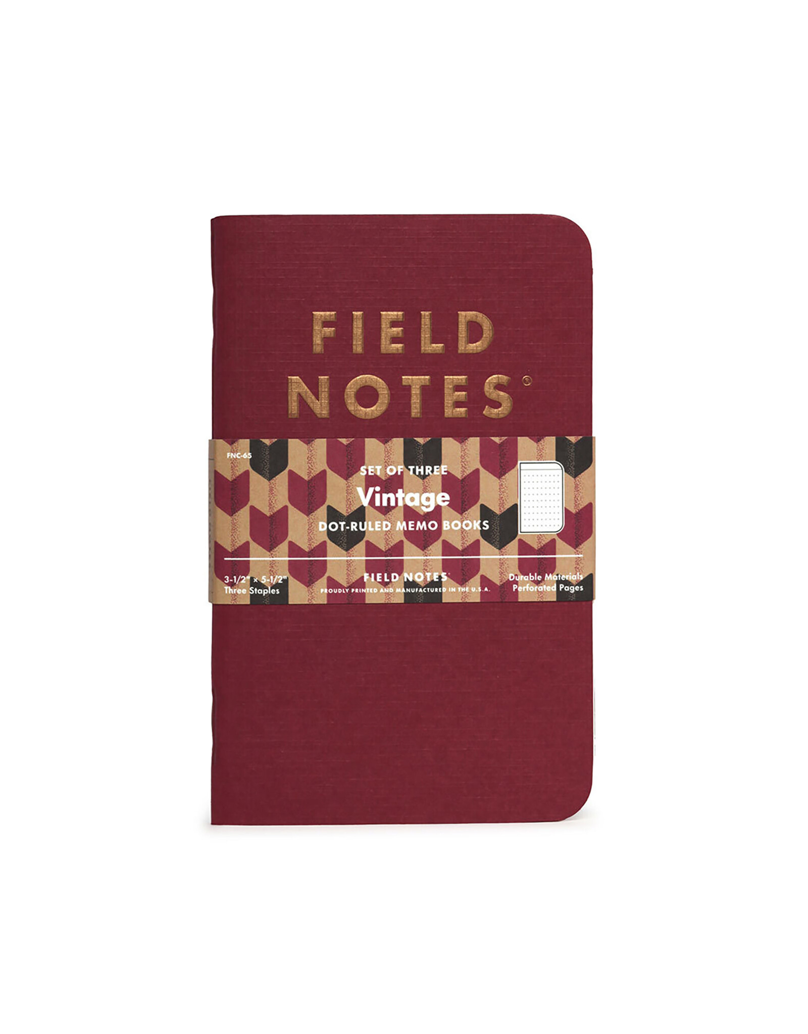 Field Notes Brand Vintage Winter 2024 Quarterly Edition 3-Pack Dot-Ruled Memo Books