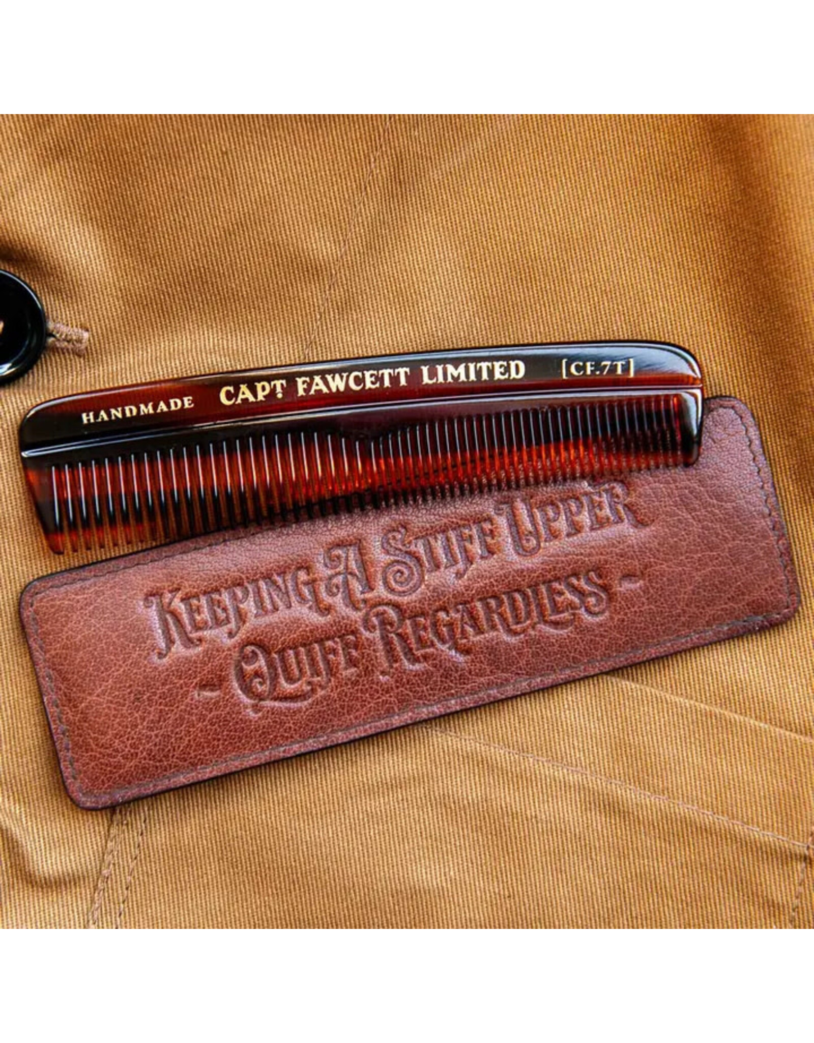 Captain Fawcett Ltd. Hair Comb with Leather Case