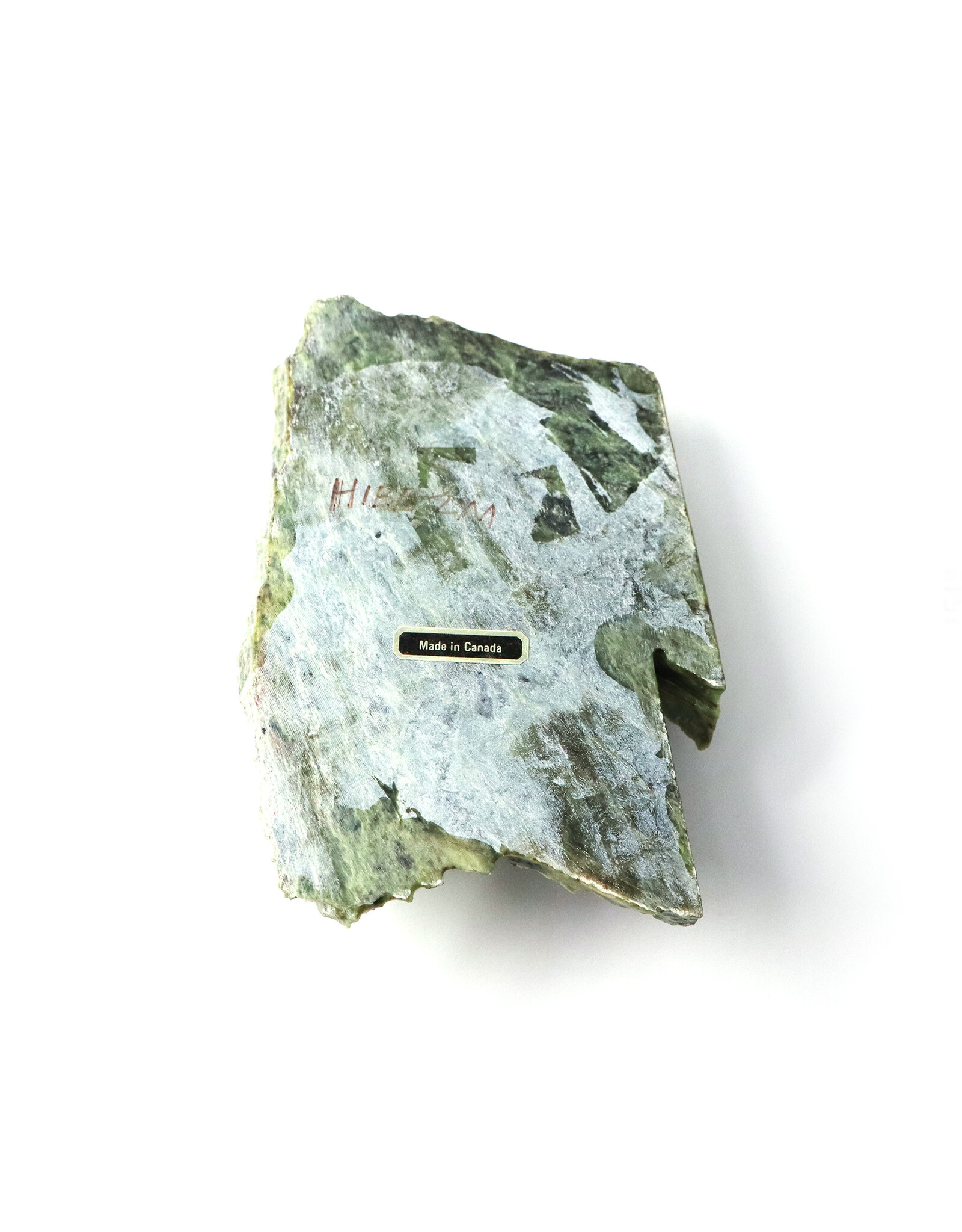 British Columbia Jade Paperweight with Hematite Bears and Salmon