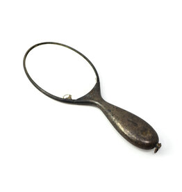 Vintage 5 in. Brass Hand Mirror with Hang Ring