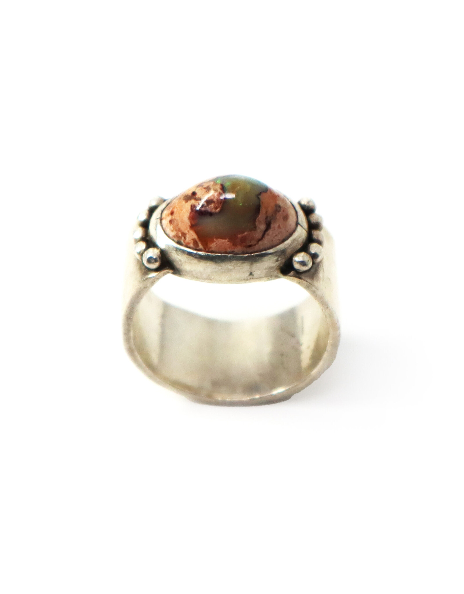 Boulder Opal Pink Stone Ring