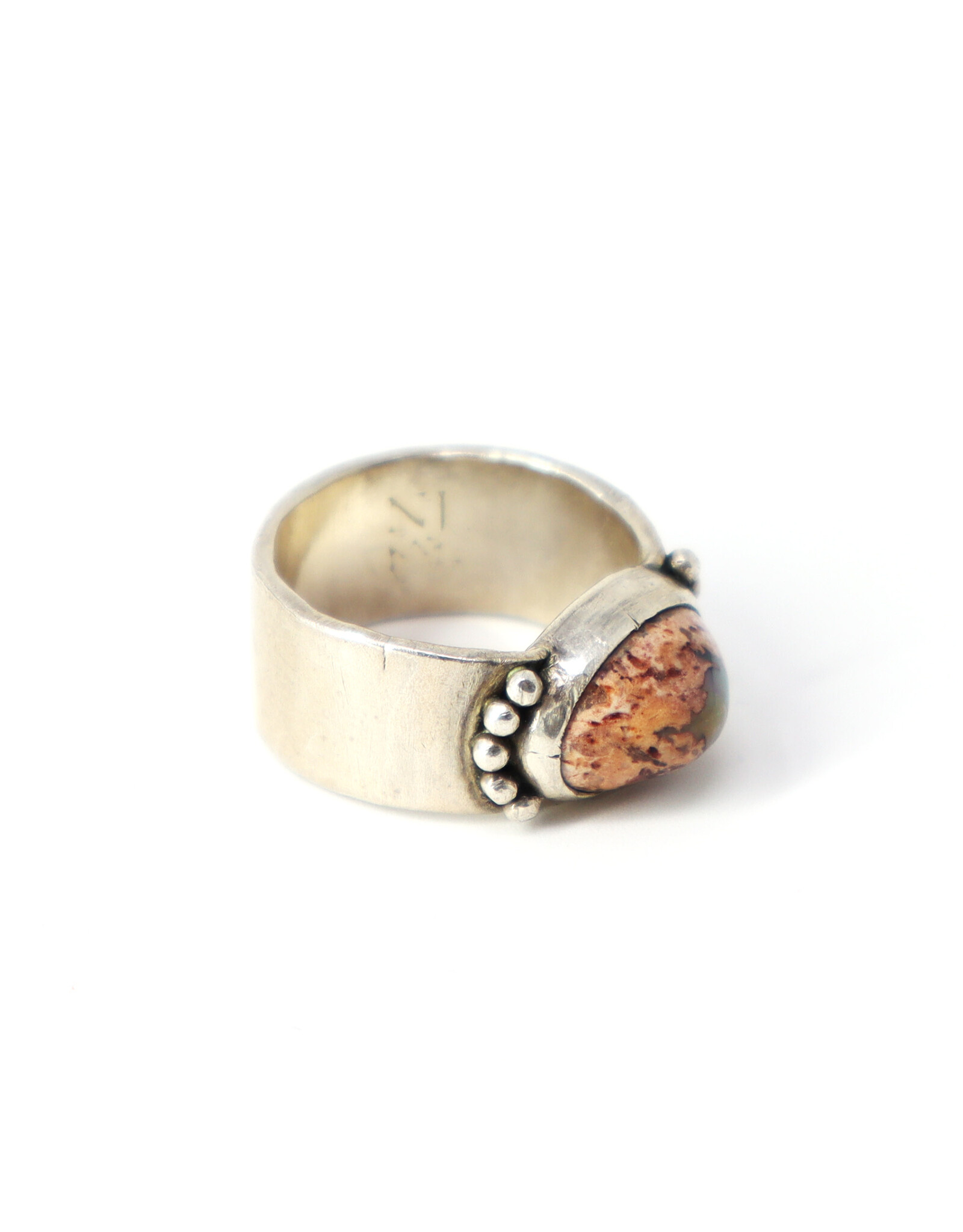 Boulder Opal Pink Stone Ring