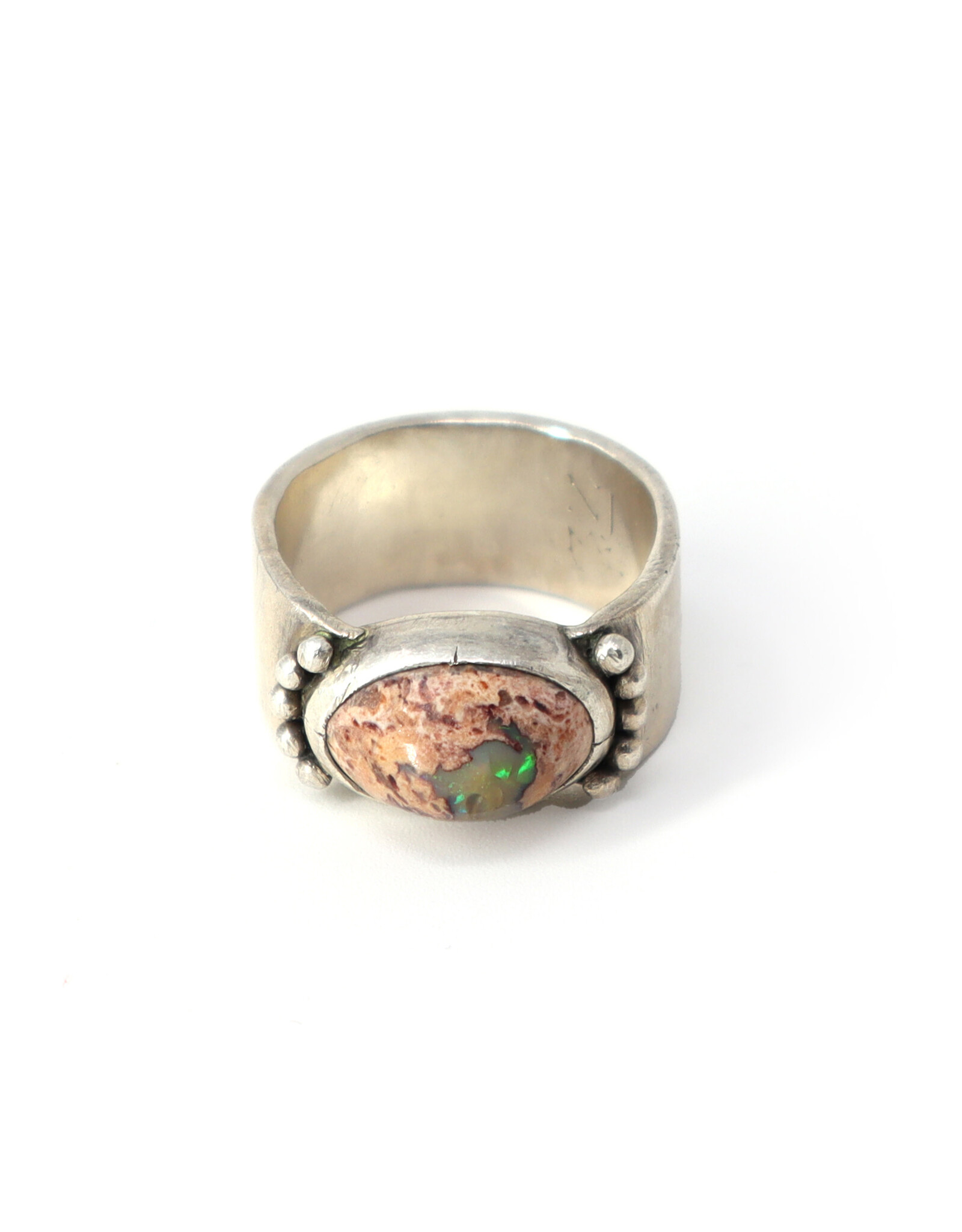 Boulder Opal Pink Stone Ring