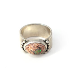 Boulder Opal Pink Stone Ring