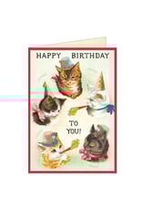 Cavallini Papers & Co. Happy Birthday Cat Party Greeting Notecard
