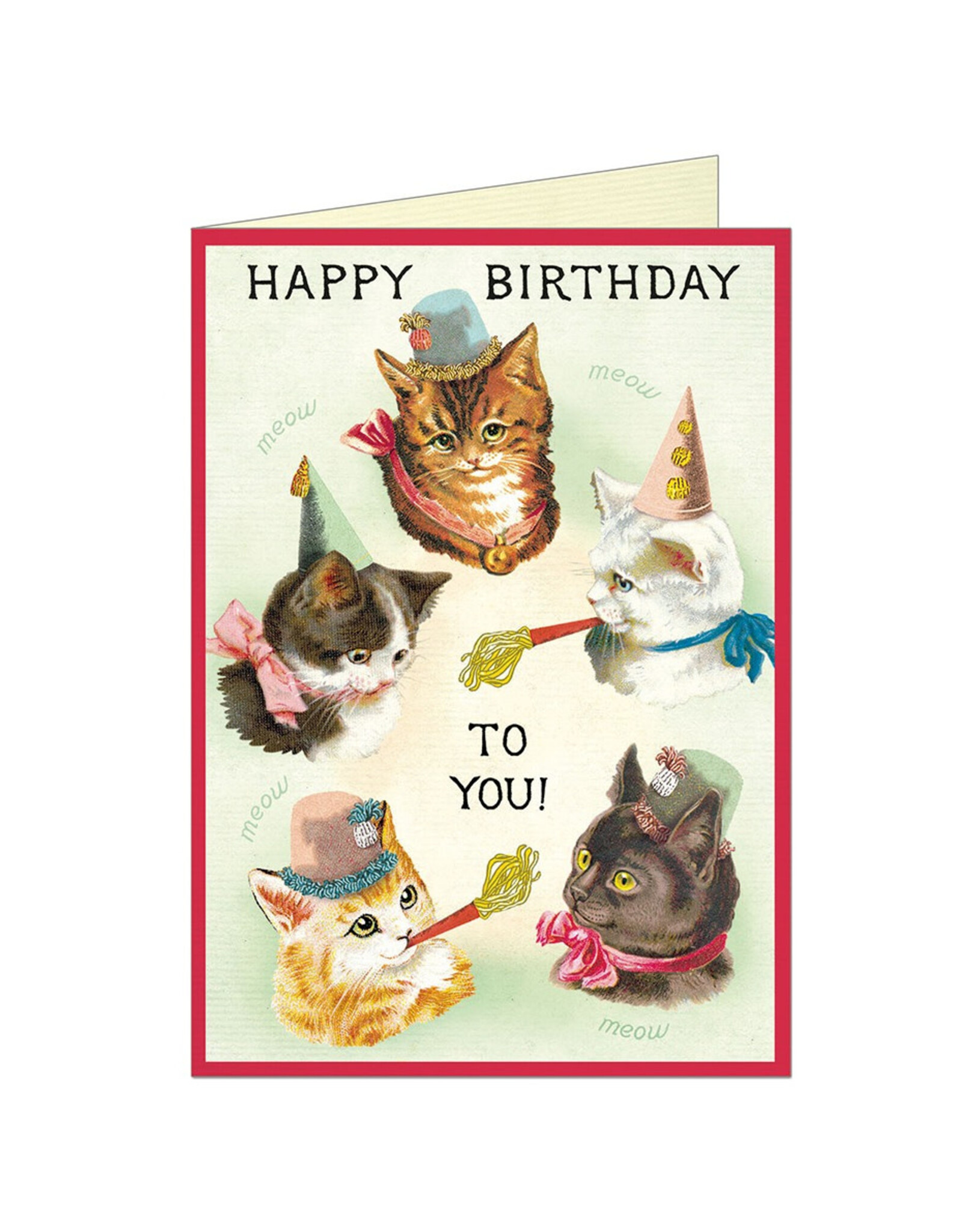 Cavallini Papers & Co. Happy Birthday Cat Party Greeting Notecard