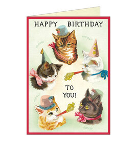 Cavallini Papers & Co. Happy Birthday Cat Party Greeting Notecard